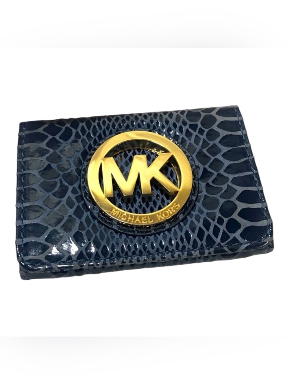 Michael Kors Python-Embossed Card Holder Wallet